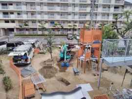 園庭改修工事の様子